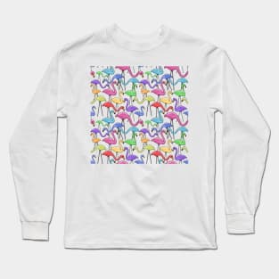 Flocking Fabulous Flamingos All Over Print Long Sleeve T-Shirt